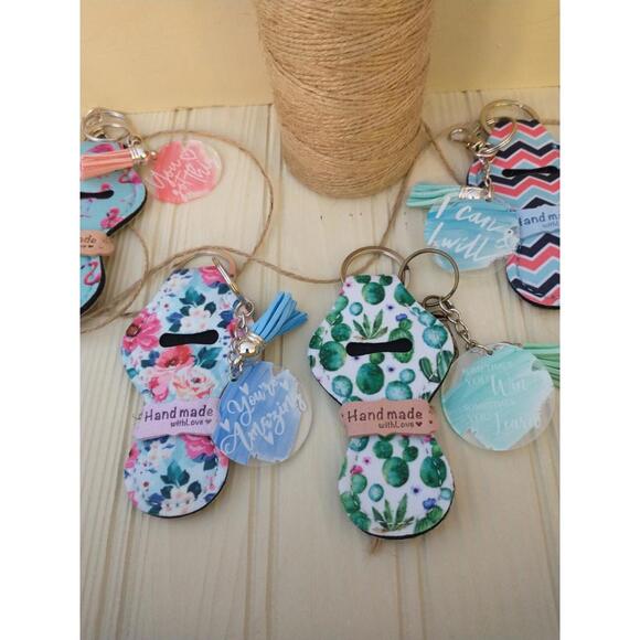 Lipstick, Chapstick Keychain holder with Motivational message.  Price is per*** - Picture 5 of 9